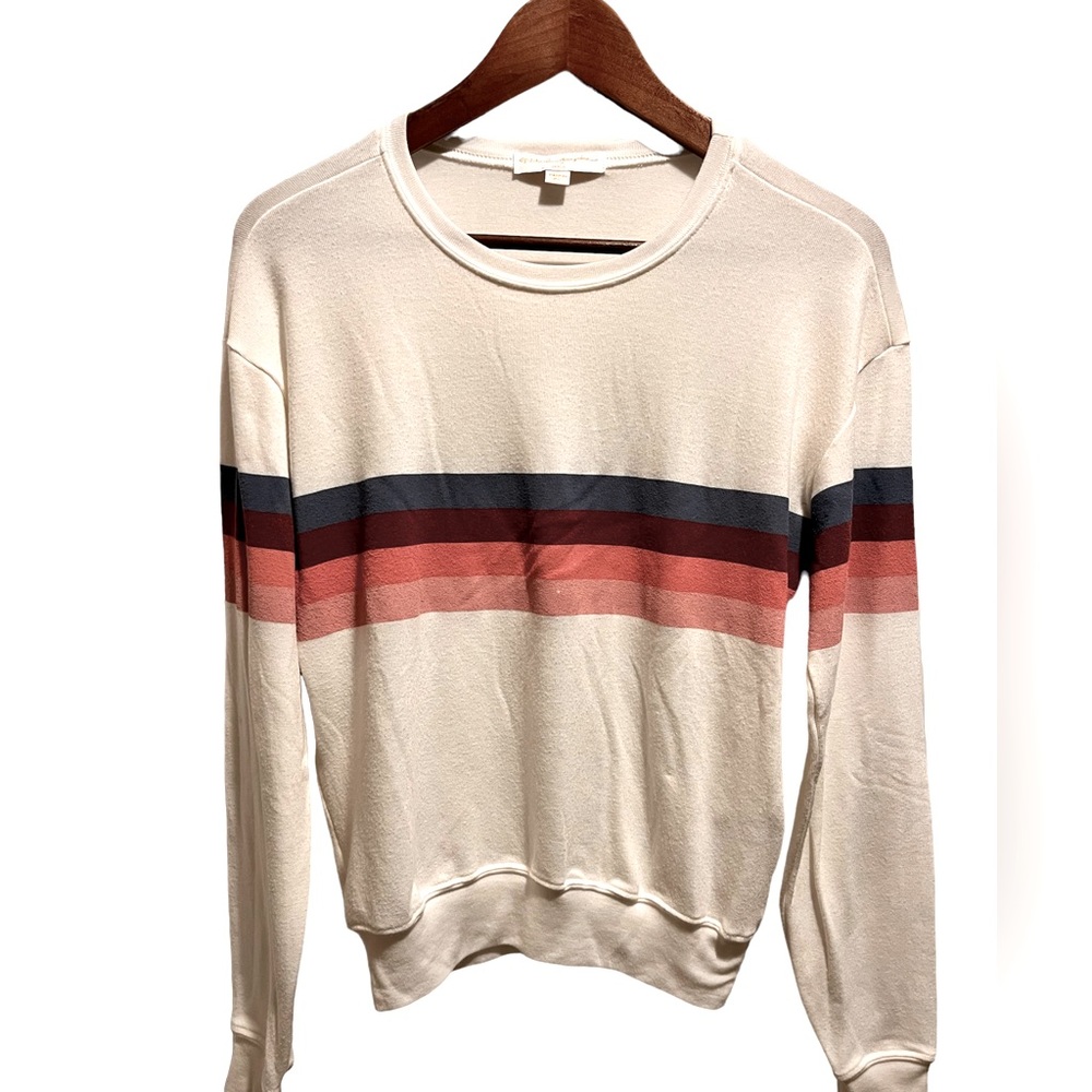Spiritual Gangster Incredibly Soft Striped Crewneck Sweater Sz S